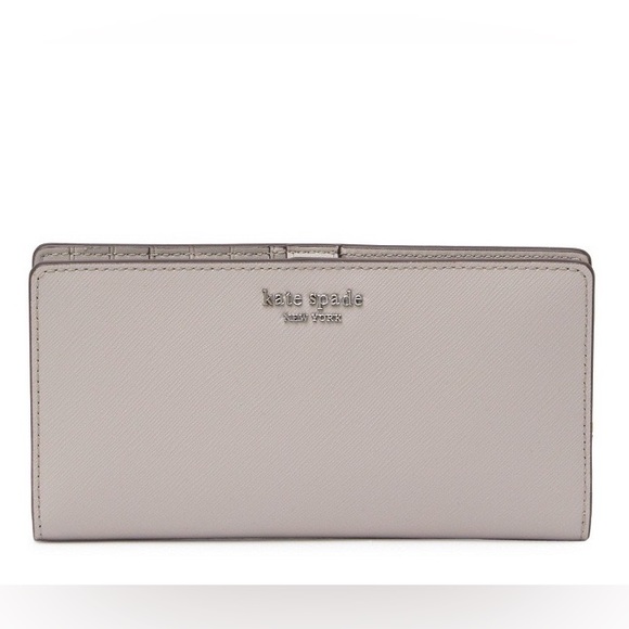 Handbags - Sold🚫Kate Spade Cameron Large Slim Bifold Wallet Saffiano - Grey/Soft taupe